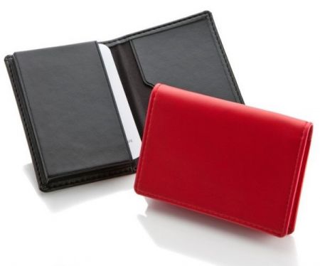 Personalized leather business card holder